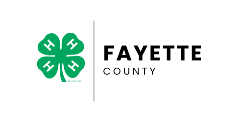 Logo for Fayette County 4-H includes the 4 leaf clover.